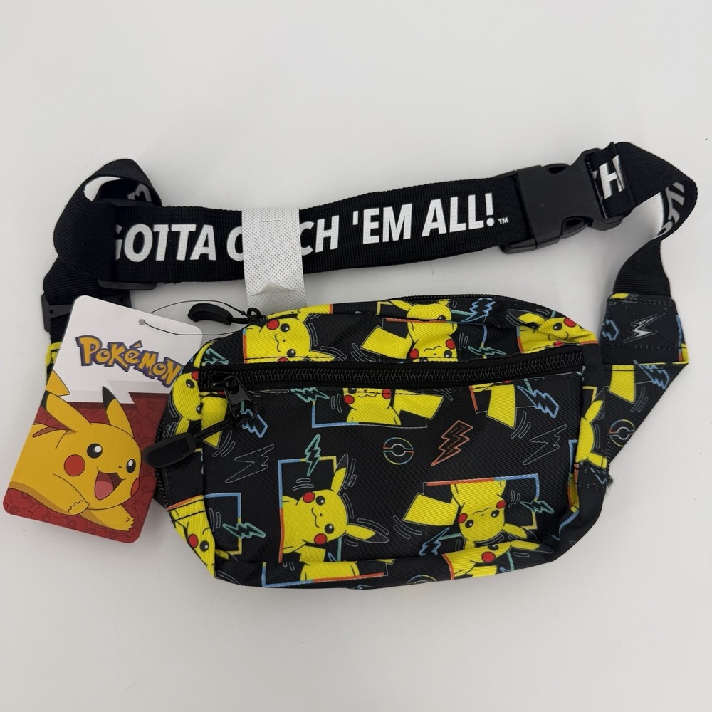 Bioworld Pokemon Pikachu Gotta Catch Them All Fanny Hip Pack Belt Crossbody Bag
